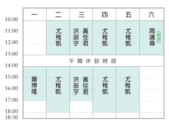 門診時間表